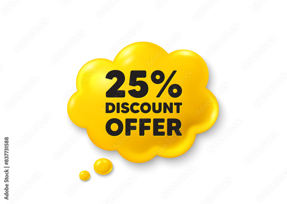 25 percent discount. Comic speech bubble 3d icon. Sale offer price sign. Special offer symbol. Discount chat offer. Speech bubble comic banner. Discount balloon. Vector 25 percent discount. Comic speech bubble 3d icon. Sale offer price sign. Special offer symbol. Discount chat offer. Speech bubble comic banner. Discount balloon. Vector