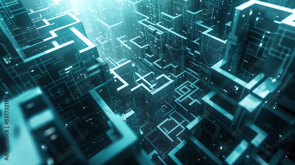 This is a three-dimensional illustration of a maze. This is a three-dimensional illustration of a maze.