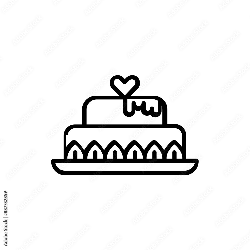 cake icon outline design with candle cake icon outline design with candle