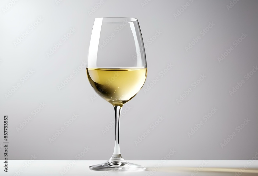 AI generated illustration of a glass of white wine on a gray background AI generated illustration of a glass of white wine on a gray background