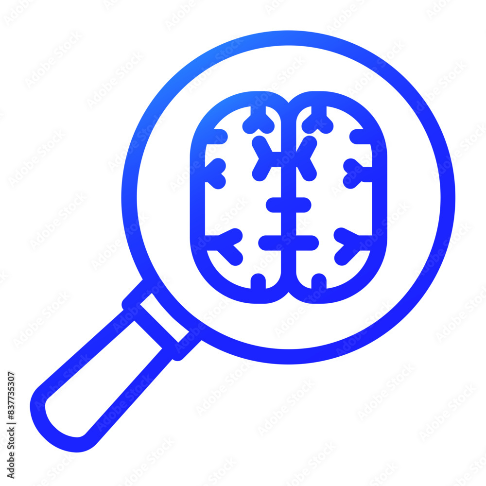 Fototapeta premium Look for the source of the problem in the brain gradient icon style
