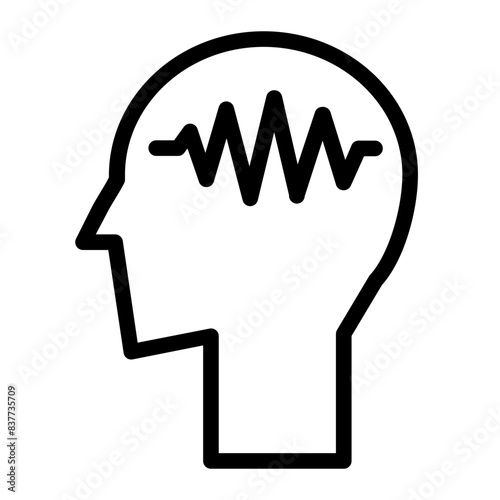 thought frequency line icon style