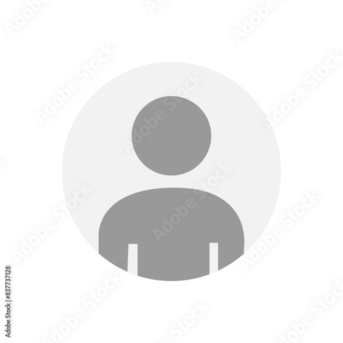 Vector flat illustration in grayscale. Avatar, user profile, person icon, profile picture. Suitable for social media profiles, icons, screensavers and as a template.