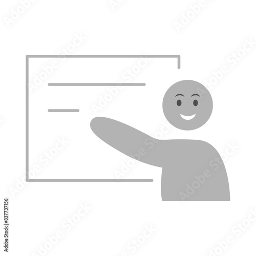 Vector flat illustration in grayscale. Avatar, user profile, person icon, profile picture. Suitable for social media profiles, icons, screensavers and as a template.
