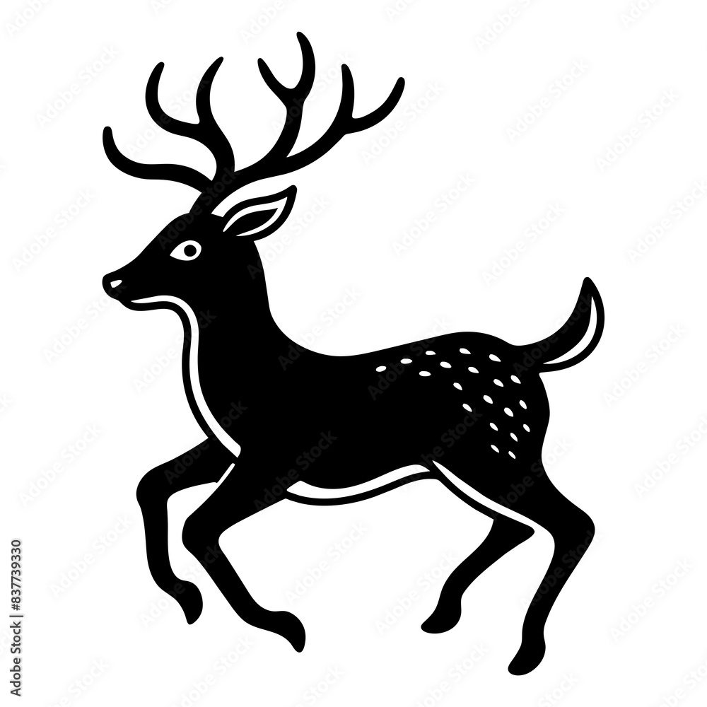 Deer jumping vector illustration
