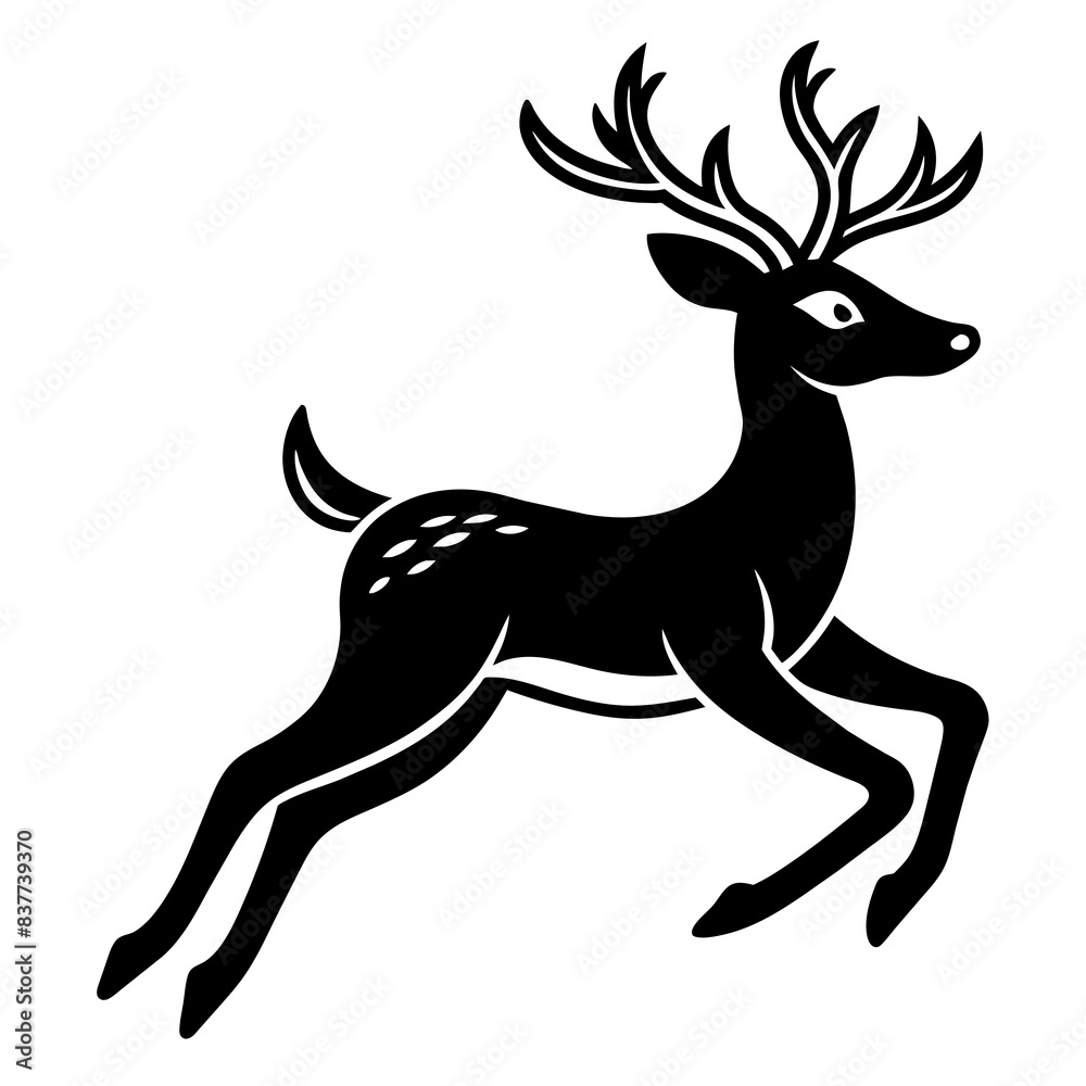 Fototapeta premium Deer jumping vector illustration