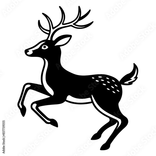 Deer jumping vector illustration