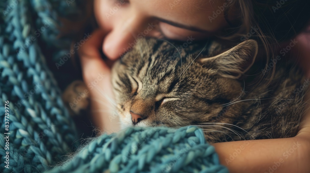 A furry friend receives comforting cuddles during their recovery journey. A furry friend receives comforting cuddles during their recovery journey.