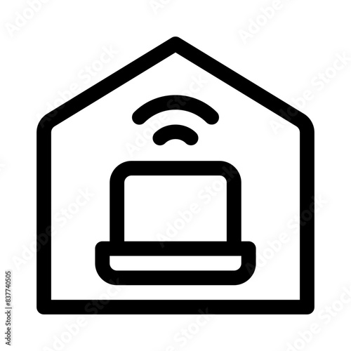 work from home line icon