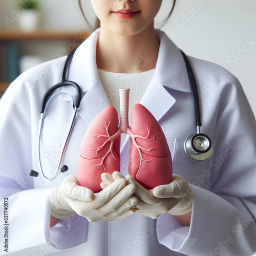 Breath of Life: Doctor Displaying Lungs in Hospital