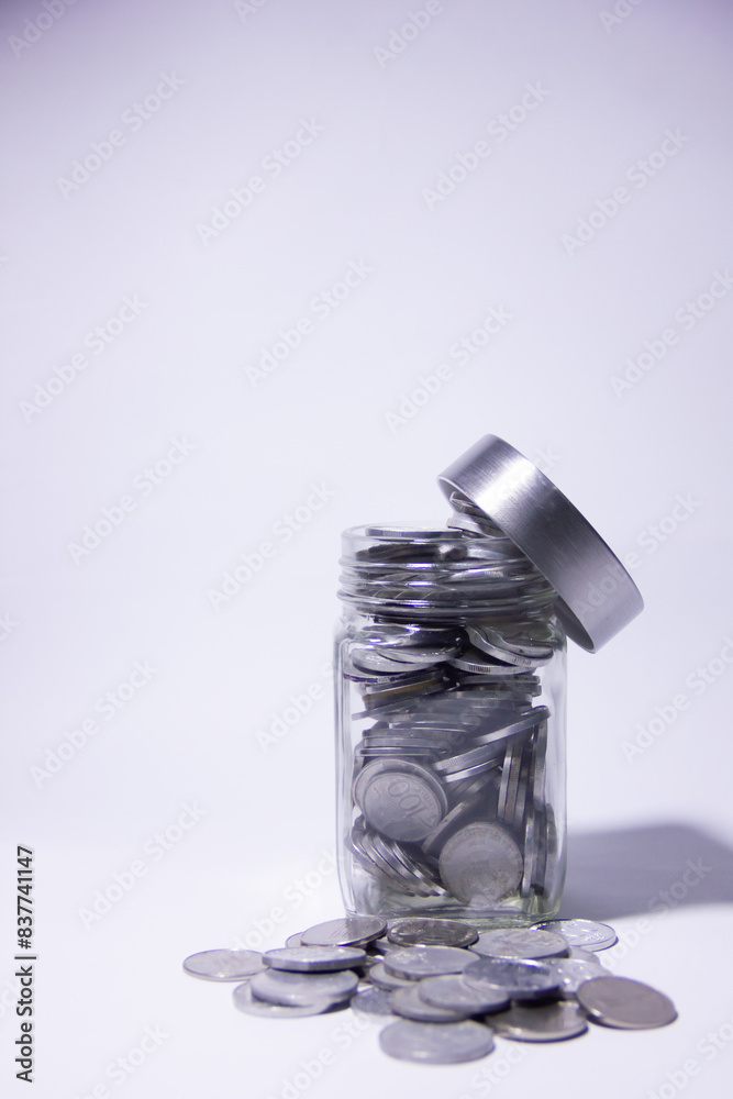Bandung, Indonesia 3 June 2024.
Metal rupiah money in a jar, rupiah is Indonesia's currency. Bandung, Indonesia 3 June 2024.
Metal rupiah money in a jar, rupiah is Indonesia's currency.