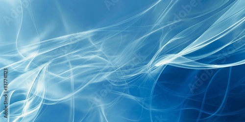 Abstract Blue and White Smoke Swirls 