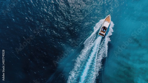 Wallpaper Mural Speedboat Sailing on Crystal Clear Blue Water Torontodigital.ca