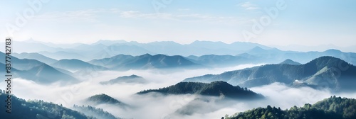Majestic Misty Mountain Range with Awe Inspiring Panoramic View