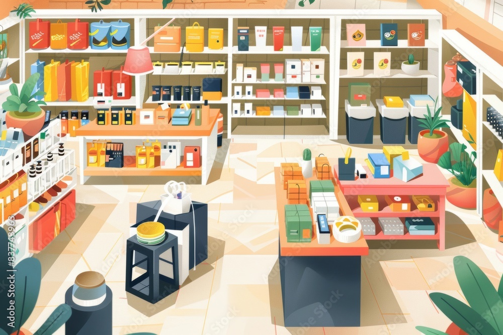 The pop-up shop showcases a wide variety of products and displays. The pop-up shop showcases a wide variety of products and displays.