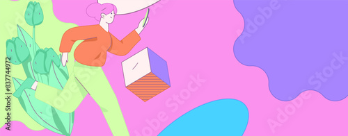 3.12 International Women's Day professional women flat character vector concept operation hand drawn illustration
