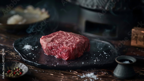 Premium Japanese A5 Wagyu steak beef, Generate Ai
