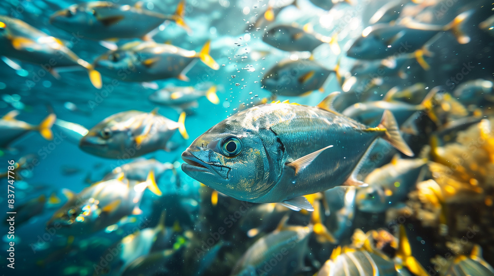 an image of many fish swimming in water and being photographed an image of many fish swimming in water and being photographed