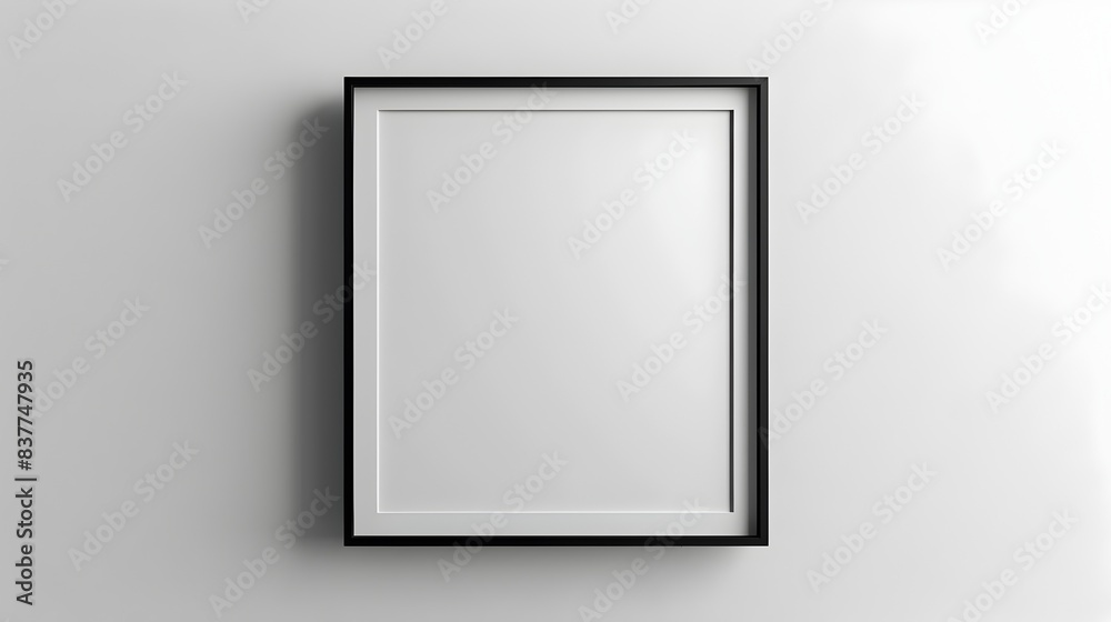 Modern Minimalist Square Frame with Thin Black Borders on White Background Modern Minimalist Square Frame with Thin Black Borders on White Background