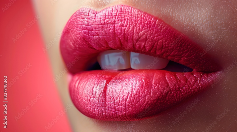 Close up shot photo of a woman lips Close up shot photo of a woman lips