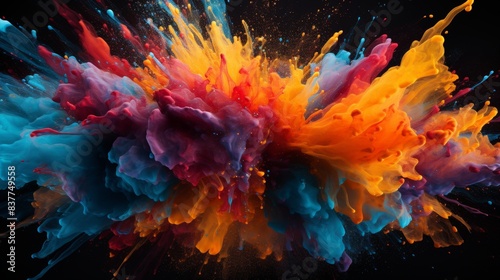 Radiant Paint Splashes Vibrant Abstract Art