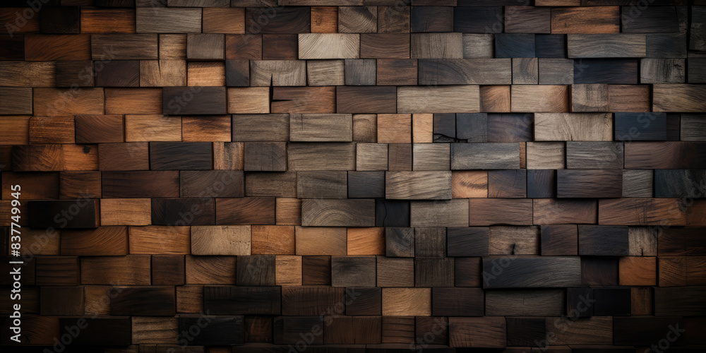 Wood background. Modern wooden facing background. Dark wooden banner. Rustic three-dimensional wood texture Wood background. Modern wooden facing background. Dark wooden banner. Rustic three-dimensional wood texture