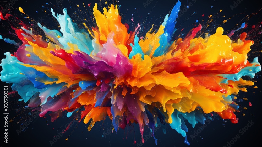 Colorful Paint Explosion Dynamic Abstract Art Colorful Paint Explosion Dynamic Abstract Art