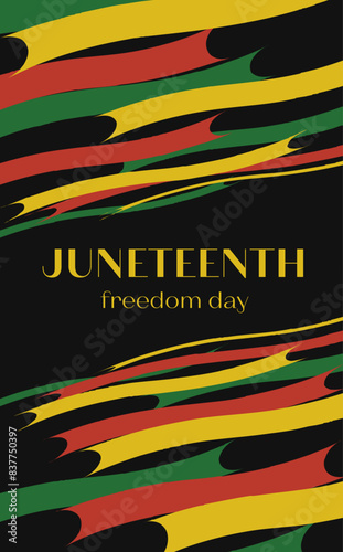 Juneteenth Freedom Day. Independence or Emancipation day. June 19. African-American history. Poster, greeting card, background.