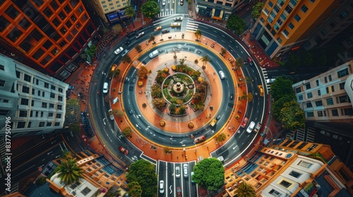 point of view roundabout at city 