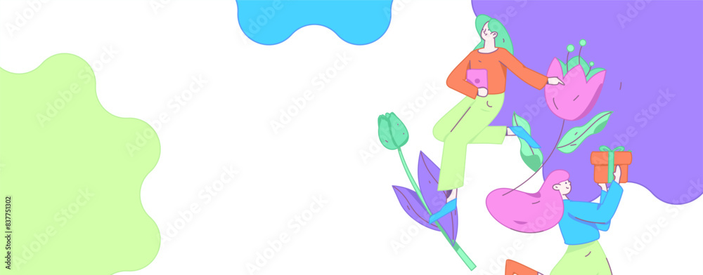 Fototapeta premium 3.12 International Women's Day professional women flat character vector concept operation hand drawn illustration 