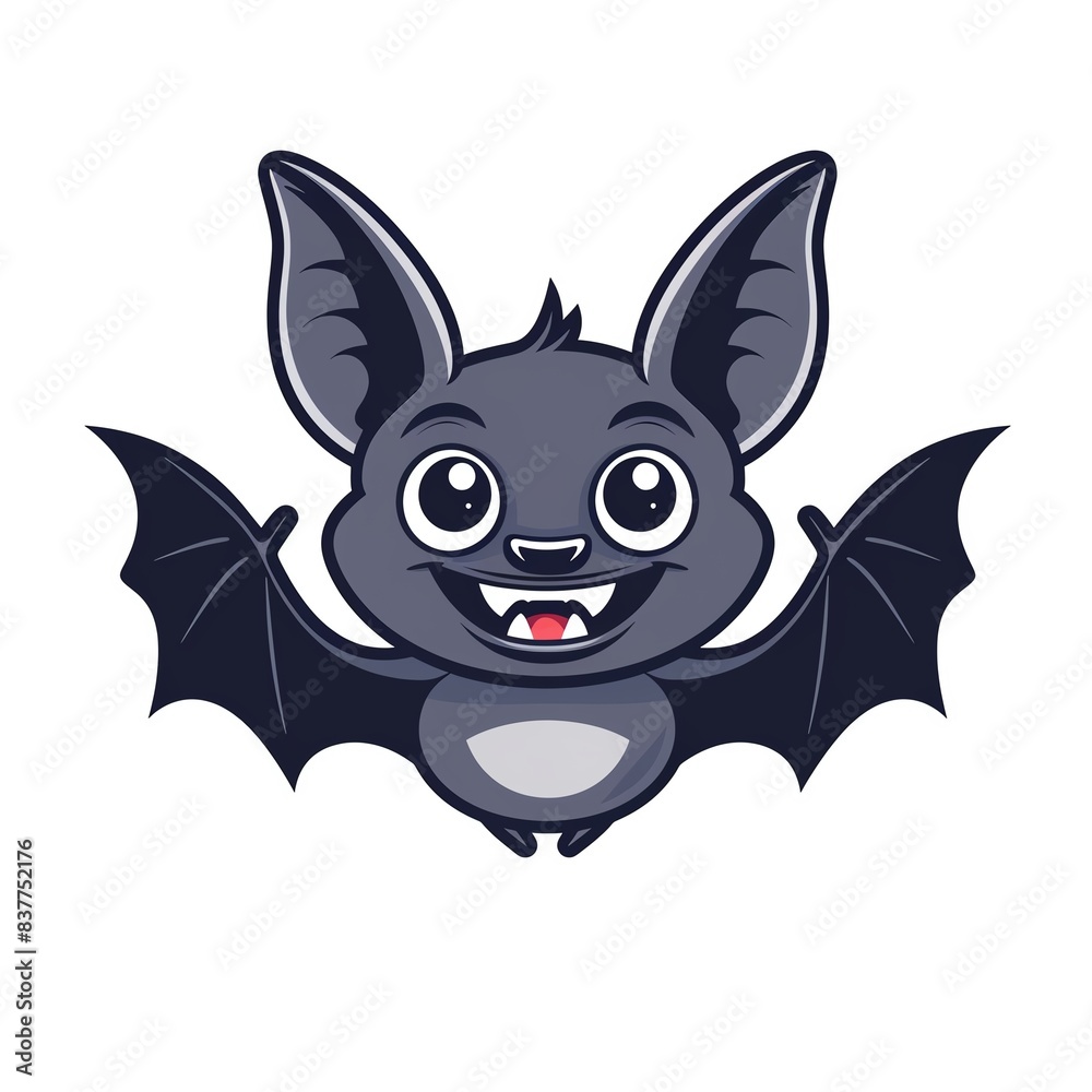Cute cartoon bat with big eyes and a toothy grin. Cute cartoon bat with big eyes and a toothy grin.