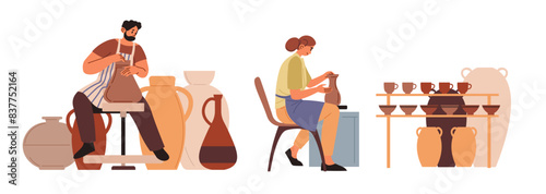 Pottery in Class Participants Vector
