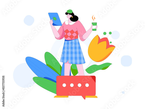 3.12 International Women's Day professional women flat character vector concept operation hand drawn illustration
