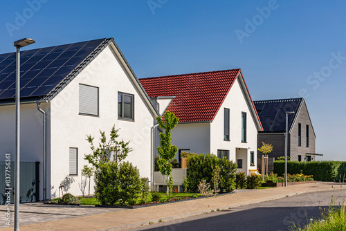 Germany, Baden-Wurttemberg, Ludwigsburg, Modern suburban houses in summer