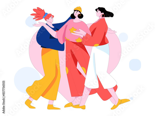 3.12 International Women's Day professional women flat character vector concept operation hand drawn illustration
