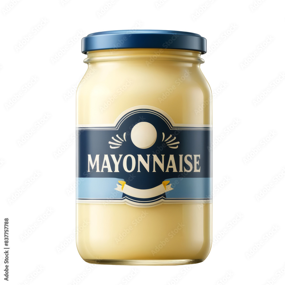 Mayonnaise bottle with label isolated on white transparent Mayonnaise bottle with label isolated on white transparent