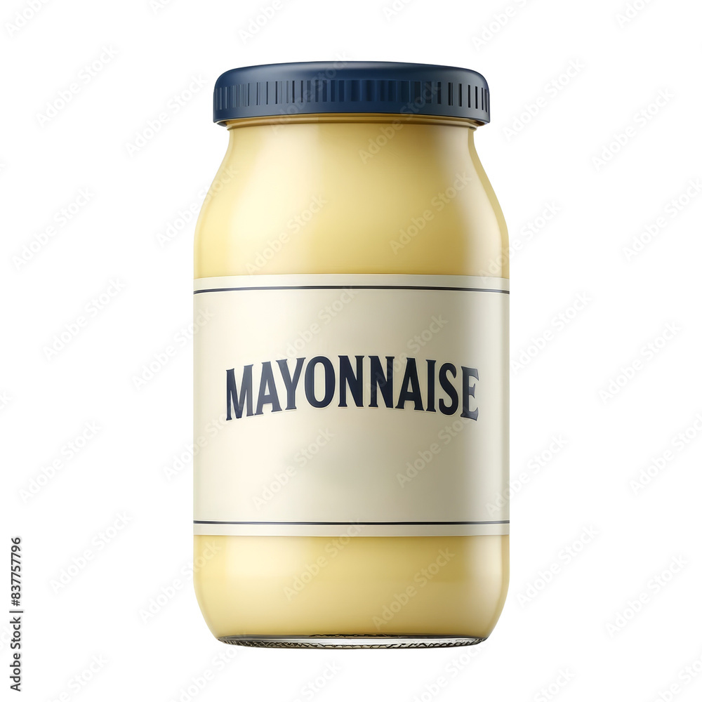 Mayonnaise bottle with label isolated on white transparent Mayonnaise bottle with label isolated on white transparent