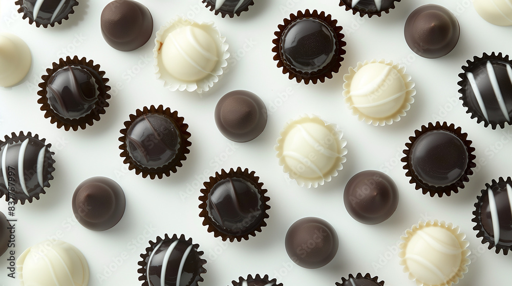 Pattern of High-Quality White and Black Chocolates Pattern of High-Quality White and Black Chocolates