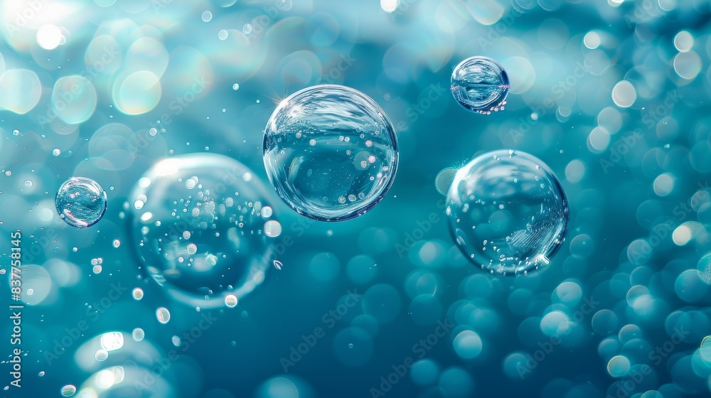 A group of bubbles rising underwater, with a soft blur effect to convey their gentle motion.