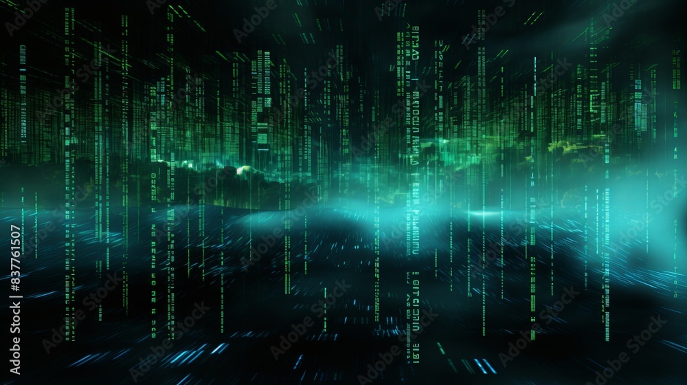 Futuristic Binary Flow Abstract Digital Rainfall Futuristic Binary Flow Abstract Digital Rainfall