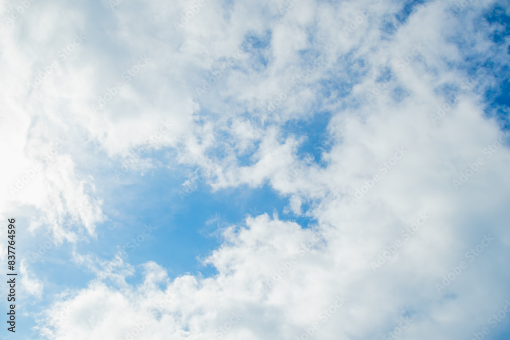 Beautiful white fluffy clouds on blue sky in rainy season. Beautiful white fluffy clouds on blue sky in rainy season.
