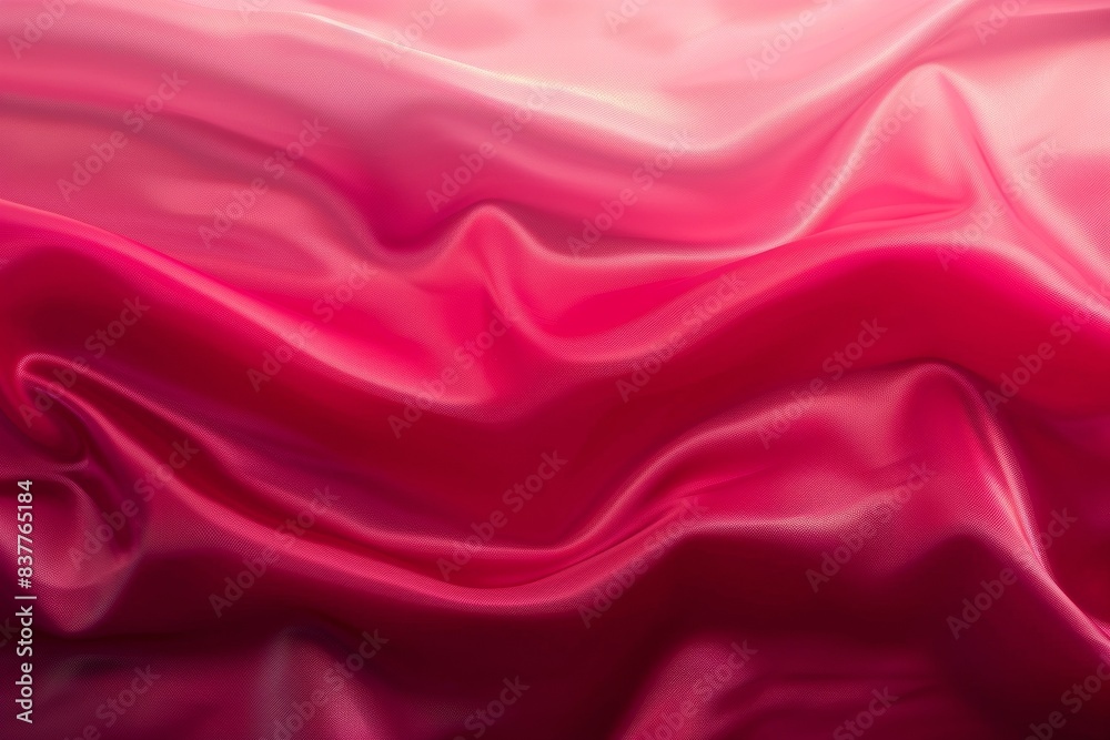 Fototapeta premium Red pink silk satin fabric background with waves and folds