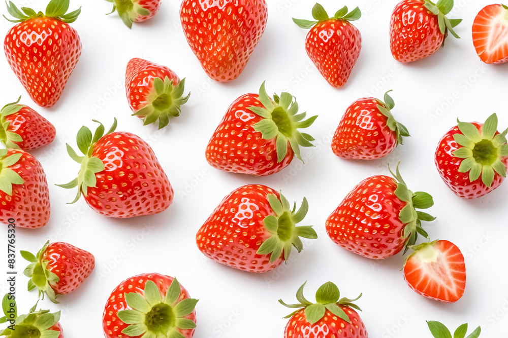 Fresh Red Strawberries on White Background Fresh Red Strawberries on White Background