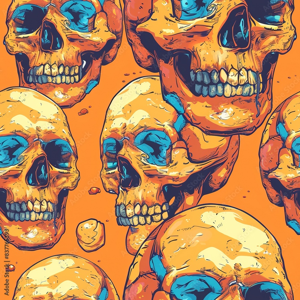 Obraz premium Seamless skull pattern