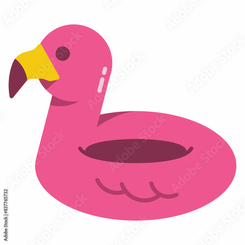 Inflatable flamingo pool toy vector cartoon illustration isolated on a white background.