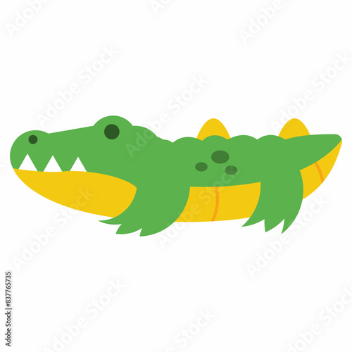 Crocodile inflatable pool float vector cartoon illustration isolated on a white background.