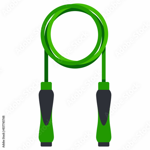 Rope skipping vector cartoon illustration isolated on a white background.