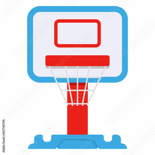 Junior basketball hoop adjustable vector cartoon illustration isolated on a white background.