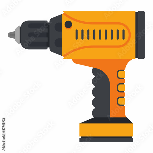 Battery-powered drill vector cartoon illustration isolated on a white background.