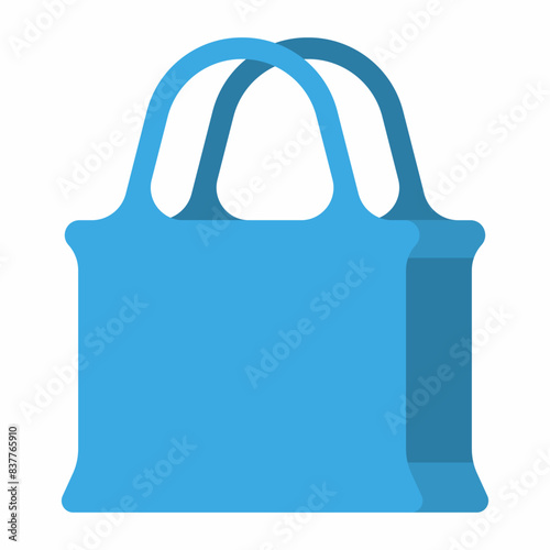 Reusable bag with handles vector cartoon illustration isolated on a white background.